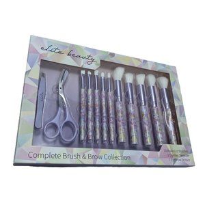elite beauty complete brush & brow collection make up brushes